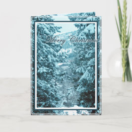 Weihnachten, Neujahr, Urlaub - Schneebedeckte Bäum Feiertagskarte