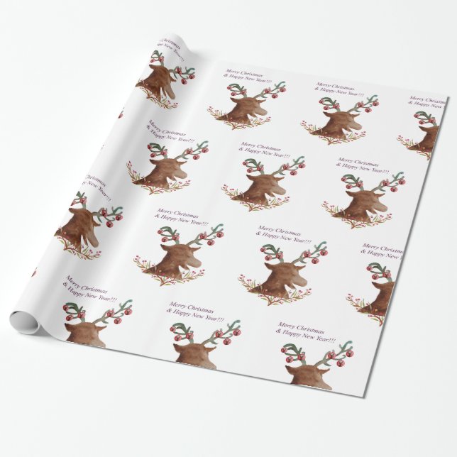 Weihnachten - Neujahrspapier Geschenkpapier (Ungerollt)