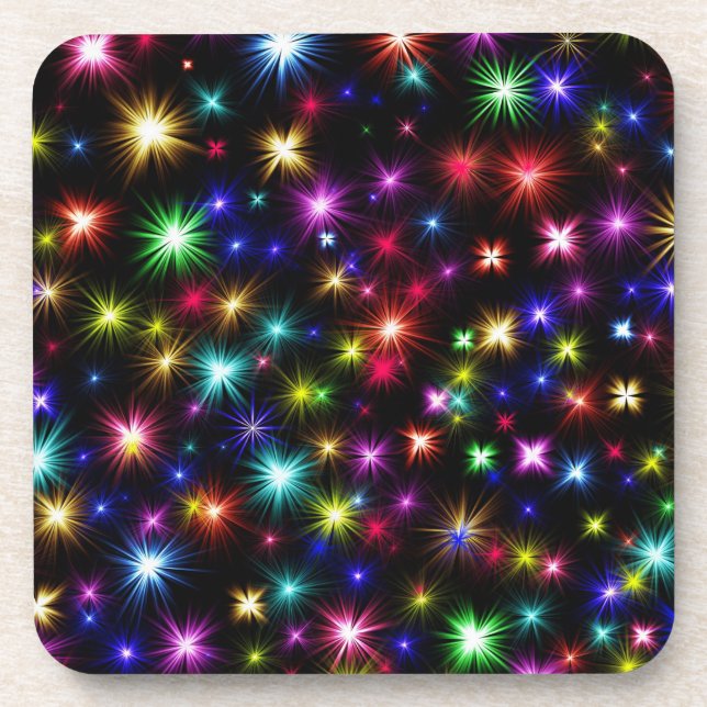 Weihnachten, Neujahrstag farbenfrohe Lichter-27317 Getränkeuntersetzer (Vorderseite)