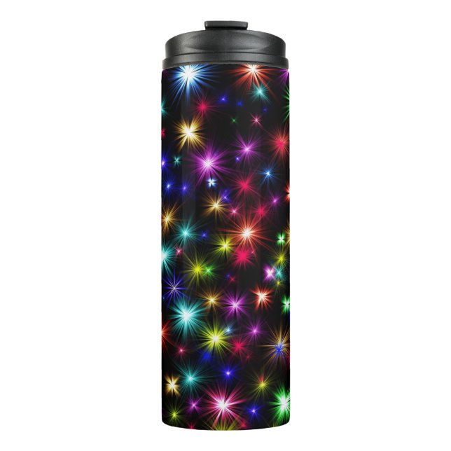 Weihnachten, Neujahrstag farbenfrohe Lichter-27317 Thermosbecher (Vorderseite)