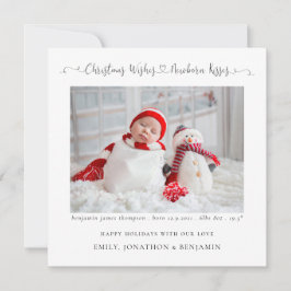 Weihnachten New Baby Foto Stats Square Holiday Car