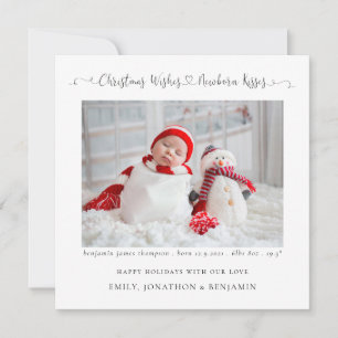 Weihnachten New Baby Foto Stats Square Holiday Car