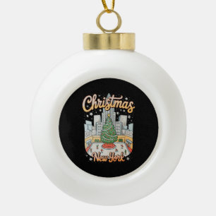 Weihnachten New York NY Xmas Reise Ferienzeit Keramik Kugel-Ornament