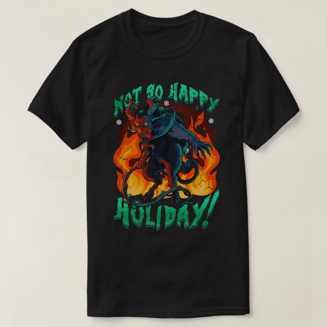 Weihnachten nicht so glücklich Ferien Horror T-Shirt (Design vorne)