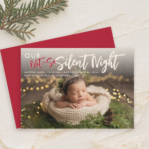 Weihnachten nicht so still Nacht Funny Red Baby Fo Ankündigung
