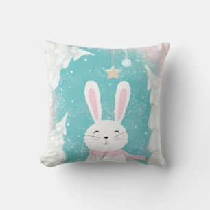 Weihnachten Niedlich Bunny Pink und Minze Kissen