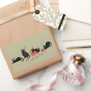 Weihnachten Niedlich Chat Lover Crew Weihnachtsbel Rechteckiger Aufkleber