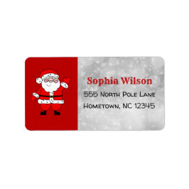 Weihnachten Niedlich Festlicher Cartoon Santa Red Adressaufkleber