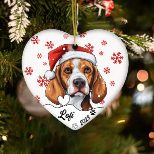 Weihnachten Niedlich Fox Hound Hund Personalisiert Keramik Ornament