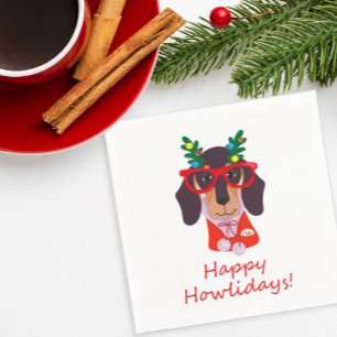 Weihnachten Niedlich Funny Dog Dackel Feiertage Pa Serviette