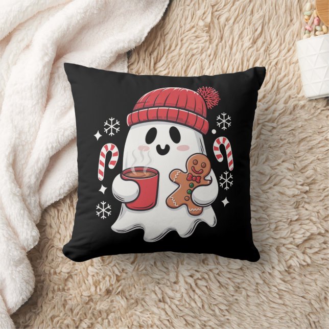 Weihnachten Niedlich Ghost Icaffee Retro Xmas Kaff Kissen (Decke)