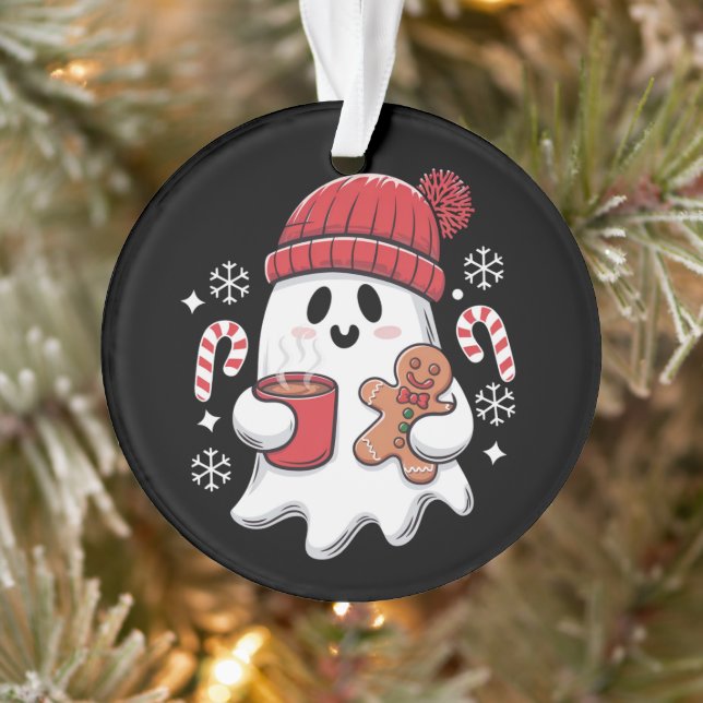 Weihnachten Niedlich Ghost Icaffee Retro Xmas Kaff Ornament (Baum)
