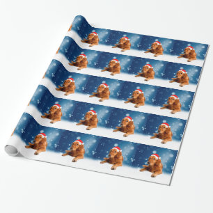 Weihnachten Niedlich Golden Retriever Hund Weihnac Geschenkpapier