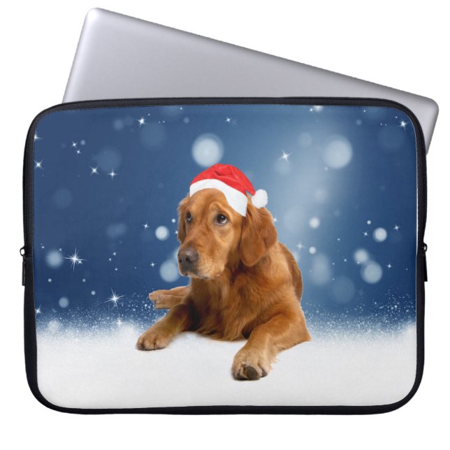 Weihnachten Niedlich Golden Retriever Hund Weihnac Laptopschutzhülle (Vorderseite)