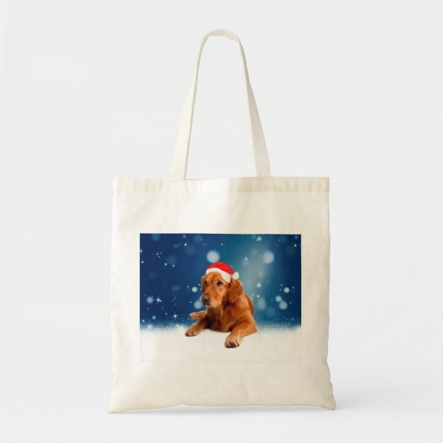 Weihnachten Niedlich Golden Retriever Hund Weihnac Tragetasche (Vorne)