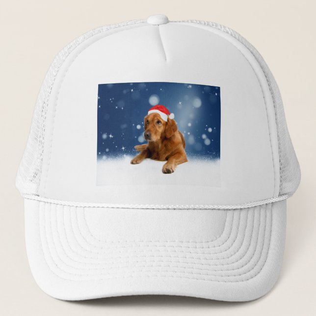 Weihnachten Niedlich Golden Retriever Hund Weihnac Truckerkappe (Vorderseite)