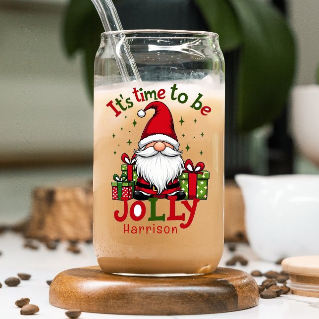 Weihnachten Niedlich Jolly Santa Personalisiert Na Dosenglas (Von Creator hochgeladen)