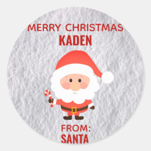 Weihnachten Niedlich Kids Cartoon Santa Runder Aufkleber