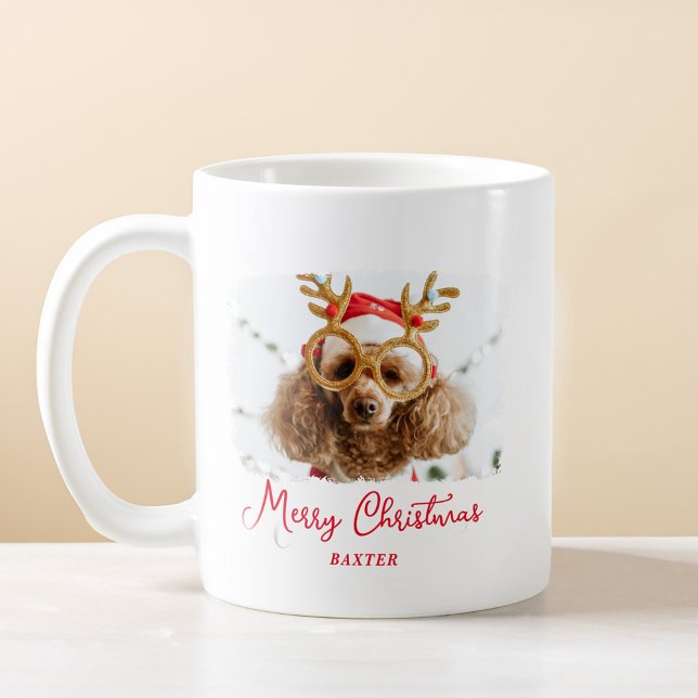 Weihnachten Niedlich Pet Funny Puppy Kindermädchen Kaffeetasse (Christmas Cute Pet Funny Puppy Naughty Dog Photo Coffee Mug)