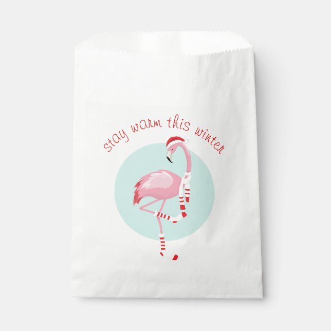Weihnachten Niedlich Pink Flamingo Geschenktütchen (Vorderseite)