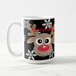 Weihnachten Niedlich Rentier Cartoon Schneeflocken Kaffeetasse
