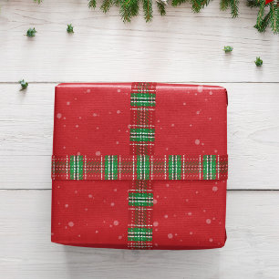 Weihnachten Niedlich Simple Red Kariert Pattern Ru Satinband