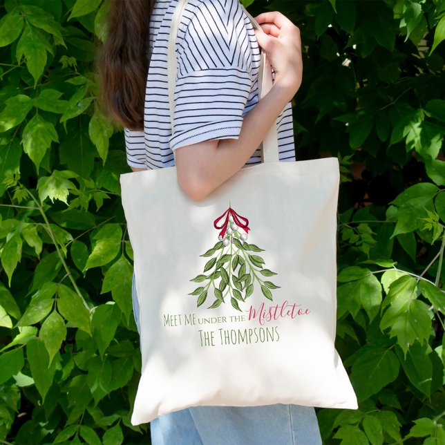Weihnachten Niedlich Winter Greenery Mistletoe Sim Tragetasche (Christmas mistletoe holiday tote bag)