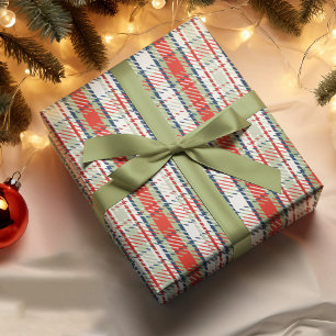 Weihnachten Niedlich Winter Rot Grün Kariertes Mus Geschenkpapier
