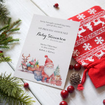 Weihnachten niedliche Aquarellsanta und Rentiere