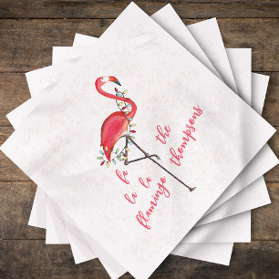 Weihnachten Niedliche Flamingo String Lights Napo Serviette