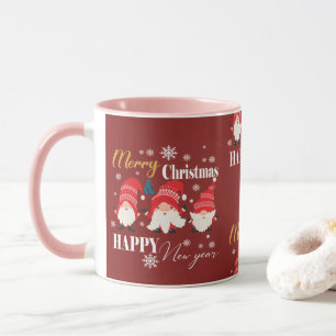 Weihnachten niedliche kleine rote Zwerge   Tasse