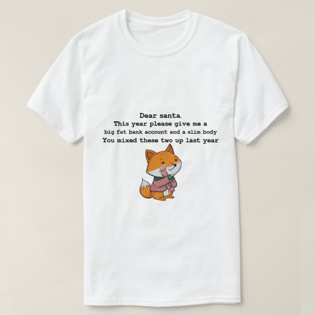 Weihnachten niedliche, lustige Fuchs-Grafik mit Li T-Shirt (Design vorne)