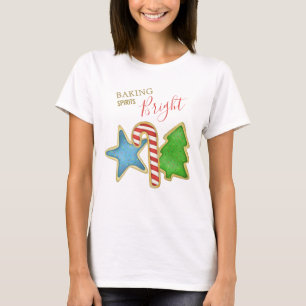 Weihnachten Niedliche Whimsical Baking Spirituosen T-Shirt