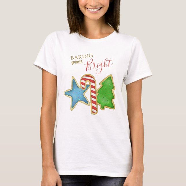 Weihnachten Niedliche Whimsical Baking Spirituosen T-Shirt (Vorderseite)