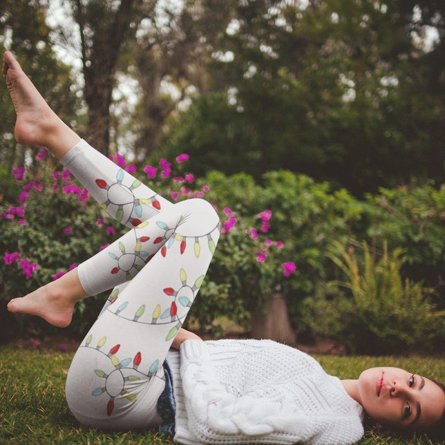 Weihnachten Niedliche Whimsical Simple String Ligh Leggings (Christmas whimsical colorful holiday lights leggings. )