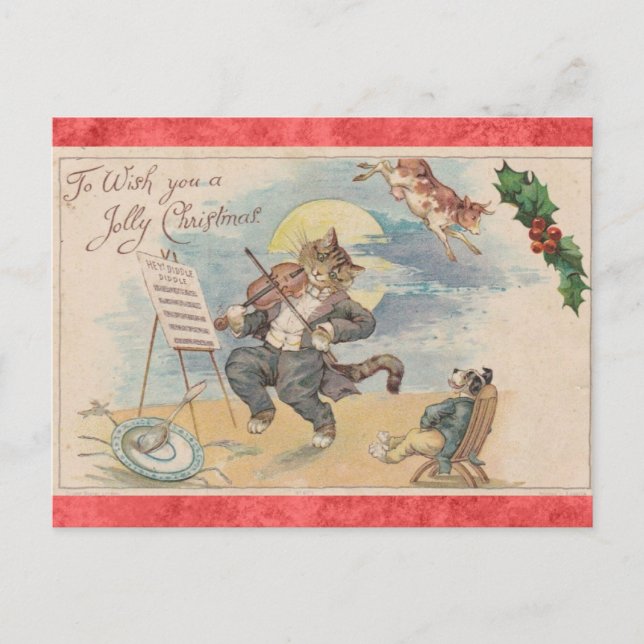 Weihnachten Niedlichen Vintagen Viktorianischen Ka Postkarte (Vorderseite)