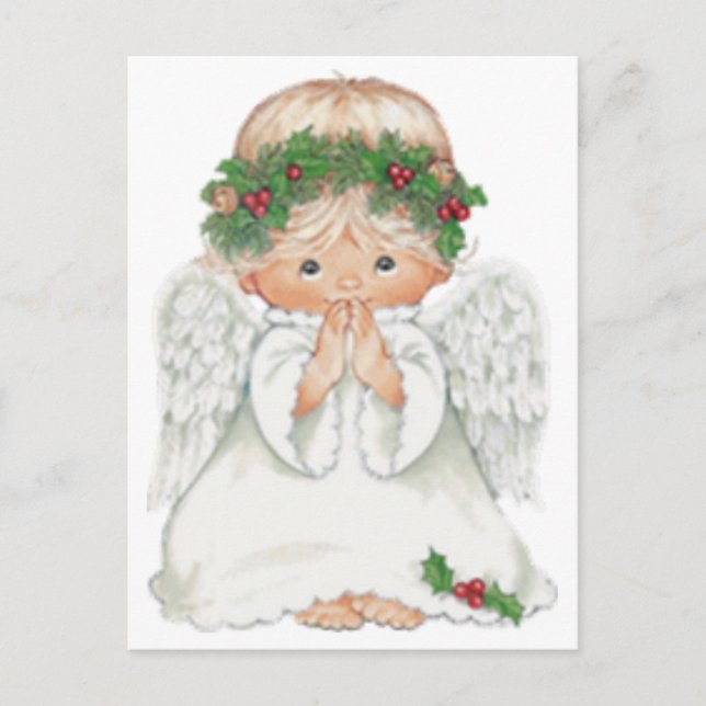 Weihnachten Niedlicher Baby Angel Gebet Postkarte (Vorderseite)
