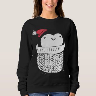 Weihnachten Niedlicher Baby Pinguin in Turtleneck Sweatshirt