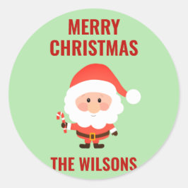 Weihnachten Niedlicher Cartoon Runder Aufkleber