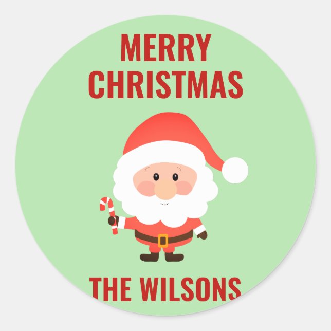 Weihnachten Niedlicher Cartoon Runder Aufkleber (Vorderseite)