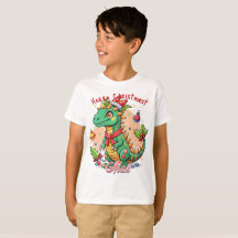Weihnachten Niedlicher Dino T - Shirt Geschenk Kin