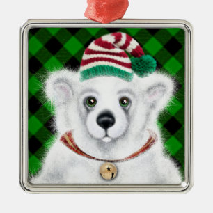 Weihnachten niedlicher Eisbärenkuchen, Weihbärchen Ornament Aus Metall