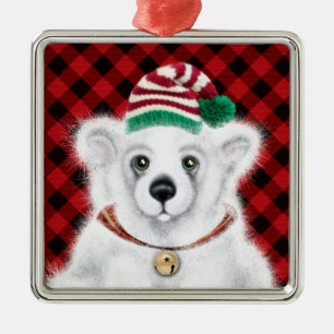 Weihnachten niedlicher Eisbärenkuchen, Weihbärchen Ornament Aus Metall