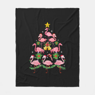 Weihnachten - Niedlicher Flamingo Weihnachtsbaum Fleecedecke