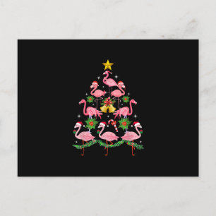 Weihnachten - Niedlicher Flamingo Weihnachtsbaum Postkarte