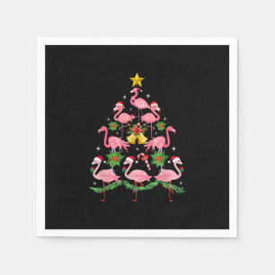 Weihnachten - Niedlicher Flamingo Weihnachtsbaum Serviette