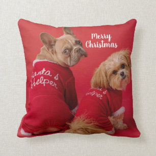 Weihnachten Niedlicher französischer Bulldog und S Kissen