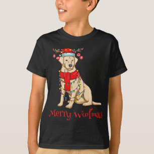 Weihnachten Niedlicher Gelbe Labrador Hund Urlaub T-Shirt