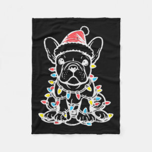 Weihnachten Niedlicher Hund Französischer Bulldog Fleecedecke