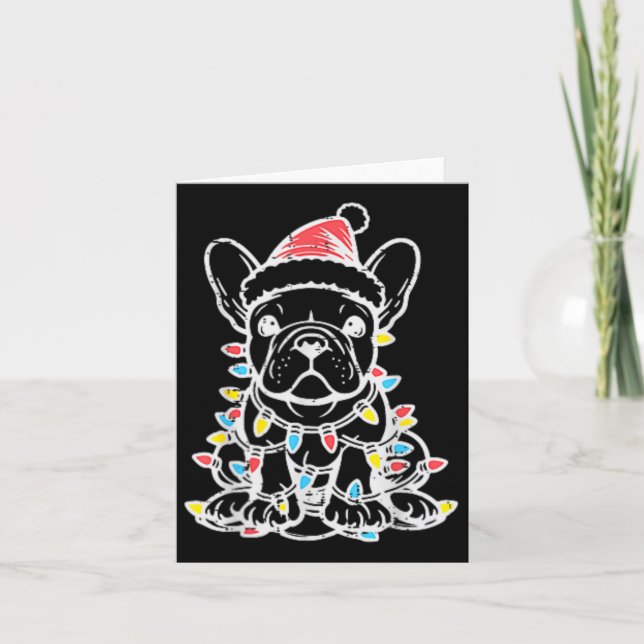 Weihnachten Niedlicher Hund Französischer Bulldog  Karte (Vorderseite)